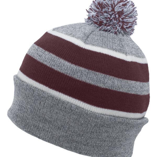 Knit Fold Over Pom-Pom Beanie Thumbnail