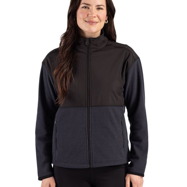 Cutter & Buck Hunts Point Recycled Fleece Womens Hybrid Full Zip Jacket Thumbnail