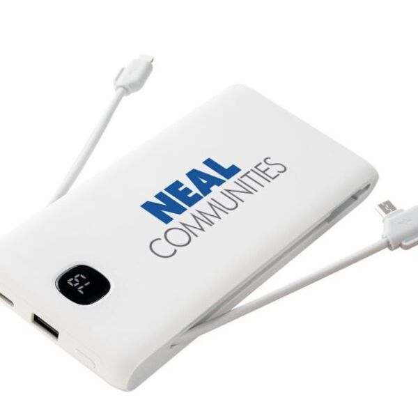 Zenith 10,000 mAh Power Bank with Built-in Cables and Retractable AC Wall Plug Thumbnail