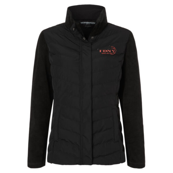   - Women's Mixed Media Chevron Jacket Thumbnail
