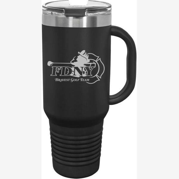   - Premium 40oz Travel Mug with Snap Lid & Straw Thumbnail