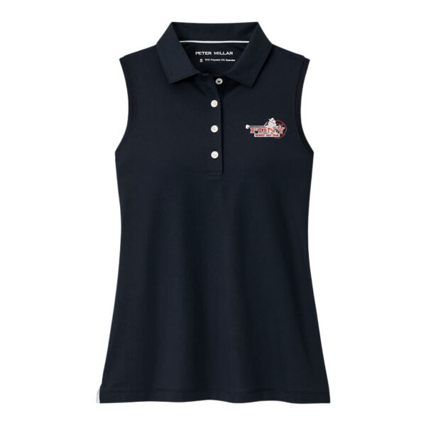   - Women's Banded Sport Mesh Sleeveles Button Polo  Thumbnail
